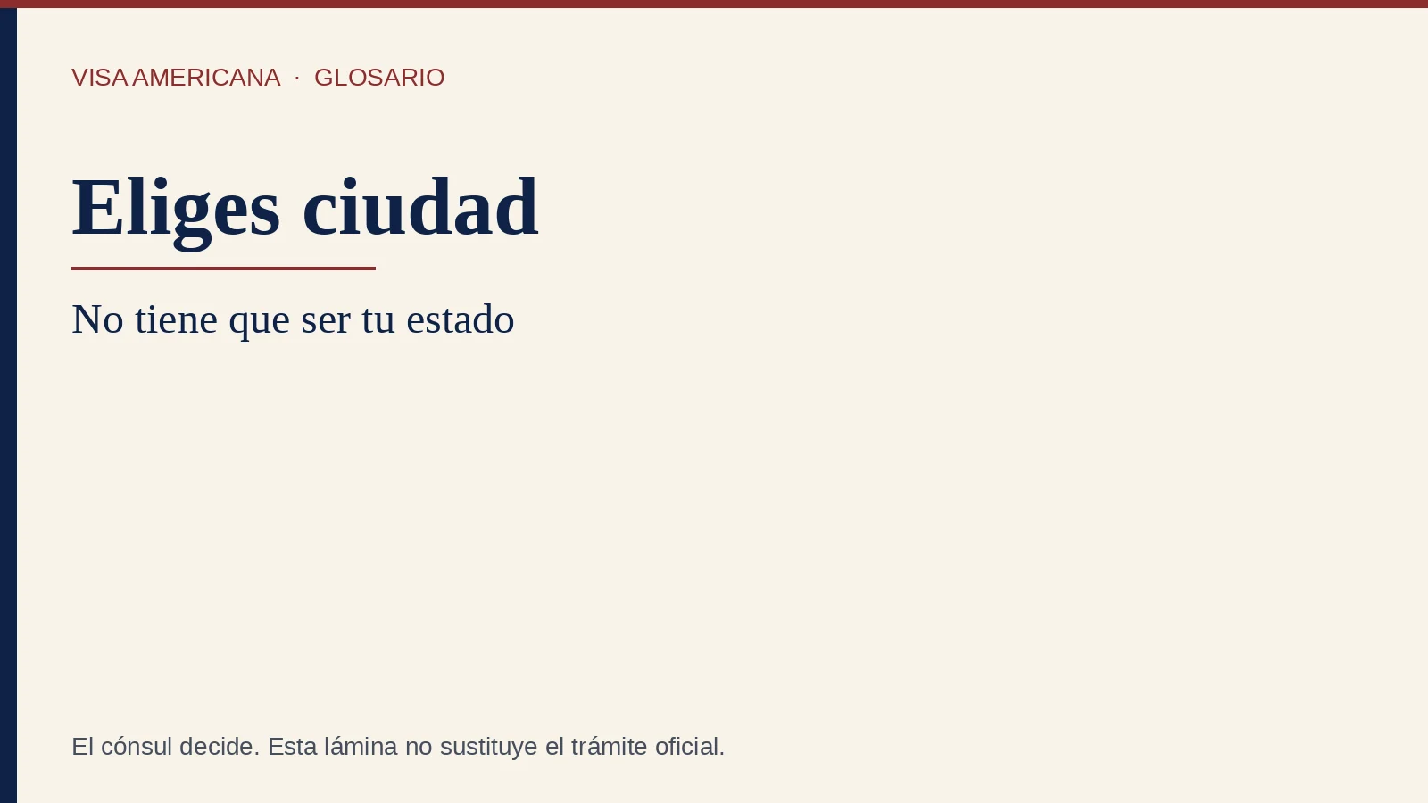 Consulados en México: Dónde te entrevistan. No tiene que ser el de tu estado.